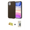 MARSİLYAN™- iPhone 11 Kılıf Kozmos Yansıma Özel Seri - Siyah 6D Mat Seramik Hayalet Nano Ekran Koruyucu + Rainbow Kamera Lens Koruma Cam - KI