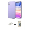MARSİLYAN™- iPhone 11 Kılıf Kozmos Yansıma Özel Seri - Siyah 6D Mat Seramik Hayalet Nano Ekran Koruyucu + Renkli Kamera Lens Koruma Cam - TU