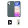 MARSİLYAN™- iPhone 11 Kılıf Kozmos Yansıma Özel Seri - Siyah 6D Mat Seramik Hayalet Nano Ekran Koruyucu + PVD Metal Kamera Lens - TU