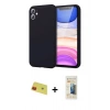MARSİLYAN™- iPhone 11 Kılıf Kozmos Yansıma Özel Seri - Siyah 6D Mat Seramik Hayalet Nano Ekran Koruyucu + Rainbow Kamera Lens Koruma Cam - KI