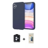 MARSİLYAN™- iPhone 11 Kılıf Kozmos Yansıma Özel Seri - Siyah 6D Mat Seramik Hayalet Nano Ekran Koruyucu + PVD Metal Kamera Lens - MI