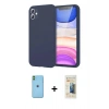 MARSİLYAN™- iPhone 11 Kılıf Kozmos Yansıma Özel Seri - Siyah 6D Mat Seramik Hayalet Nano Ekran Koruyucu + Neon Fosforlu Kamera Lens - YL