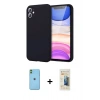 MARSİLYAN™- iPhone 11 Kılıf Kozmos Yansıma Özel Seri - Siyah 6D Mat Seramik Hayalet Nano Ekran Koruyucu + Neon Fosforlu Kamera Lens - YL