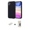 MARSİLYAN™- iPhone 11 Kılıf Kozmos Yansıma Özel Seri - Siyah 6D Mat Seramik Hayalet Nano Ekran Koruyucu + Renkli Kamera Lens Koruma Cam - TU