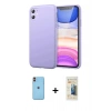 MARSİLYAN™- iPhone 11 Kılıf Kozmos Yansıma Özel Seri - Siyah 6D Mat Seramik Hayalet Nano Ekran Koruyucu + Neon Fosforlu Kamera Lens - TU