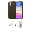 MARSİLYAN™- iPhone 11 Kılıf Kozmos Yansıma Özel Seri - Siyah 6D Mat Seramik Hayalet Nano Ekran Koruyucu + Renkli Kamera Lens Koruma Cam - PE