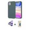 MARSİLYAN™- iPhone 11 Kılıf Kozmos Yansıma Özel Seri - Siyah 6D Mat Seramik Hayalet Nano Ekran Koruyucu + Raze Metal Kamera Lens - MR