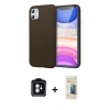MARSİLYAN™- iPhone 11 Kılıf Kozmos Yansıma Özel Seri - Siyah 6D Mat Seramik Hayalet Nano Ekran Koruyucu + PVD Metal Kamera Lens - MI