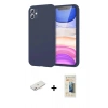 MARSİLYAN™- iPhone 11 Kılıf Kozmos Yansıma Özel Seri - Siyah 6D Mat Seramik Hayalet Nano Ekran Koruyucu + Renkli Kamera Lens Koruma Cam - PE