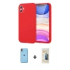 MARSİLYAN™- iPhone 11 Kılıf Kozmos Yansıma Özel Seri - Siyah 6D Mat Seramik Hayalet Nano Ekran Koruyucu + Neon Fosforlu Kamera Lens - TU