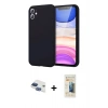 MARSİLYAN™- iPhone 11 Kılıf Kozmos Yansıma Özel Seri - Siyah 6D Mat Seramik Hayalet Nano Ekran Koruyucu + Pers Alüminyum Kamera Lens - LT