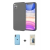 MARSİLYAN™- iPhone 11 Kılıf Kozmos Yansıma Özel Seri - Siyah 6D Mat Seramik Hayalet Nano Ekran Koruyucu + Turuncu Neon Fosforlu Kamera Lens