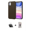 MARSİLYAN™- iPhone 11 Kılıf Kozmos Yansıma Özel Seri - Siyah Bilvis 3D Cam Ekran Koruyucu + Kamera Lens Koruma Cam - SF