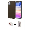 MARSİLYAN™- iPhone 11 Kılıf Kozmos Yansıma Özel Seri - Siyah Bilvis 3D Cam Ekran Koruyucu + Pers Alüminyum Kamera Lens - KI