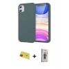 MARSİLYAN™- iPhone 11 Kılıf Kozmos Yansıma Özel Seri - Siyah Bilvis 3D Cam Ekran Koruyucu + Kırmızı Rainbow Kamera Lens Koruma Cam