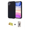 MARSİLYAN™- iPhone 11 Kılıf Kozmos Yansıma Özel Seri - Siyah Bilvis 3D Cam Ekran Koruyucu + Kırmızı Rainbow Kamera Lens Koruma Cam