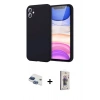 MARSİLYAN™- iPhone 11 Kılıf Kozmos Yansıma Özel Seri - Siyah Bilvis 3D Cam Ekran Koruyucu + Pers Alüminyum Kamera Lens - LT