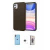 MARSİLYAN™- iPhone 11 Kılıf Kozmos Yansıma Özel Seri - Siyah Bilvis 3D Cam Ekran Koruyucu + Neon Fosforlu Kamera Lens - TU