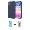 MARSİLYAN™- iPhone 11 Kılıf Kozmos Yansıma Özel Seri - Siyah Bilvis 3D Cam Ekran Koruyucu + Neon Fosforlu Kamera Lens - TU