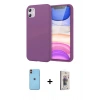 MARSİLYAN™- iPhone 11 Kılıf Kozmos Yansıma Özel Seri - Siyah Bilvis 3D Cam Ekran Koruyucu + Neon Fosforlu Kamera Lens - TU