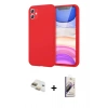 MARSİLYAN™- iPhone 11 Kılıf Kozmos Yansıma Özel Seri - Siyah Bilvis 3D Mat Cam Ekran Koruyucu + Gold Pers Alüminyum Kamera Lens