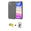 MARSİLYAN™- iPhone 11 Kılıf Kozmos Yansıma Özel Seri - Siyah Bilvis 3D Mat Cam Ekran Koruyucu + Rainbow Kamera Lens Koruma Cam - KI