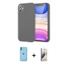 MARSİLYAN™- iPhone 11 Kılıf Kozmos Yansıma Özel Seri - Siyah Bilvis 3D Mat Cam Ekran Koruyucu + Neon Fosforlu Kamera Lens - MI