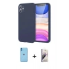 MARSİLYAN™- iPhone 11 Kılıf Kozmos Yansıma Özel Seri - Siyah Bilvis 3D Mat Cam Ekran Koruyucu + Neon Fosforlu Kamera Lens - MI