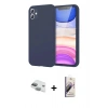 MARSİLYAN™- iPhone 11 Kılıf Kozmos Yansıma Özel Seri - Siyah Bilvis 3D Mat Cam Ekran Koruyucu + Pers Alüminyum Kamera Lens - YL