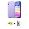 MARSİLYAN™- iPhone 11 Kılıf Kozmos Yansıma Özel Seri - Siyah Bilvis 3D Mat Cam Ekran Koruyucu + Rainbow Kamera Lens Koruma Cam - KI