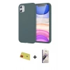 MARSİLYAN™- iPhone 11 Kılıf Kozmos Yansıma Özel Seri - Siyah Bilvis 3D Mat Cam Ekran Koruyucu + Rainbow Kamera Lens Koruma Cam - KI