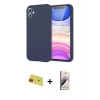 MARSİLYAN™- iPhone 11 Kılıf Kozmos Yansıma Özel Seri - Siyah Bilvis 3D Mat Cam Ekran Koruyucu + Rainbow Kamera Lens Koruma Cam - KI