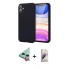 MARSİLYAN™- iPhone 11 Kılıf Kozmos Yansıma Özel Seri - Siyah Bilvis 3D Mat Cam Ekran Koruyucu + Raze Metal Kamera Lens - KI