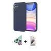 MARSİLYAN™- iPhone 11 Kılıf Kozmos Yansıma Özel Seri - Siyah Bilvis 3D Mat Cam Ekran Koruyucu + Raze Metal Kamera Lens - KI