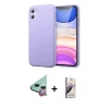 MARSİLYAN™- iPhone 11 Kılıf Kozmos Yansıma Özel Seri - Siyah Bilvis 3D Mat Cam Ekran Koruyucu + Raze Metal Kamera Lens - KI