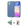 MARSİLYAN™- iPhone 11 Kılıf Kozmos Yansıma Özel Seri - Siyah Bilvis 3D Mat Cam Ekran Koruyucu + Raze Metal Kamera Lens - KI