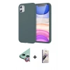 MARSİLYAN™- iPhone 11 Kılıf Kozmos Yansıma Özel Seri - Siyah Bilvis 3D Mat Cam Ekran Koruyucu + Raze Metal Kamera Lens - KI