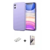 MARSİLYAN™- iPhone 11 Kılıf Kozmos Yansıma Özel Seri - Siyah Bilvis 3D Mat Cam Ekran Koruyucu + Renkli Kamera Lens Koruma Cam - SI