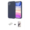 MARSİLYAN™- iPhone 11 Kılıf Kozmos Yansıma Özel Seri - Siyah Bilvis 3D Mat Cam Ekran Koruyucu + Renkli Kamera Lens Koruma Cam - PE