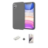 MARSİLYAN™- iPhone 11 Kılıf Kozmos Yansıma Özel Seri - Siyah Bilvis 3D Mat Cam Ekran Koruyucu + Renkli Kamera Lens Koruma Cam - SI