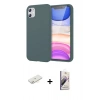 MARSİLYAN™- iPhone 11 Kılıf Kozmos Yansıma Özel Seri - Siyah Bilvis 3D Mat Cam Ekran Koruyucu + Renkli Kamera Lens Koruma Cam - SI