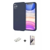 MARSİLYAN™- iPhone 11 Kılıf Kozmos Yansıma Özel Seri - Siyah Bilvis 3D Mat Cam Ekran Koruyucu + Renkli Kamera Lens Koruma Cam - SI
