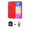 MARSİLYAN™- iPhone 11 Kılıf Kozmos Yansıma Özel Seri - Siyah Bilvis 3D Mat Cam Ekran Koruyucu + PVD Metal Kamera Lens - YL