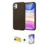 MARSİLYAN™- iPhone 11 Kılıf Kozmos Yansıma Özel Seri - Siyah Bilvis 5in1 3D Magic Cam Ekran Koruyucu + Kırmızı Rainbow Kamera Lens Koruma Cam