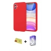 MARSİLYAN™- iPhone 11 Kılıf Kozmos Yansıma Özel Seri - Siyah Bilvis 5in1 3D Magic Cam Ekran Koruyucu + Kırmızı Rainbow Kamera Lens Koruma Cam