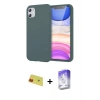 MARSİLYAN™- iPhone 11 Kılıf Kozmos Yansıma Özel Seri - Siyah Bilvis 5in1 3D Magic Cam Ekran Koruyucu + Kırmızı Rainbow Kamera Lens Koruma Cam