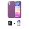 MARSİLYAN™- iPhone 11 Kılıf Kozmos Yansıma Özel Seri - Siyah Bilvis 5in1 3D Magic Cam Ekran Koruyucu + Mavi PVD Metal Kamera Lens