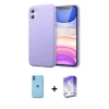 MARSİLYAN™- iPhone 11 Kılıf Kozmos Yansıma Özel Seri - Siyah Bilvis 5in1 3D Magic Cam Ekran Koruyucu + Neon Fosforlu Kamera Lens - MI