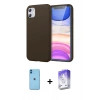 MARSİLYAN™- iPhone 11 Kılıf Kozmos Yansıma Özel Seri - Siyah Bilvis 5in1 3D Magic Cam Ekran Koruyucu + Neon Fosforlu Kamera Lens - MI