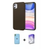 MARSİLYAN™- iPhone 11 Kılıf Kozmos Yansıma Özel Seri - Siyah Bilvis 5in1 3D Magic Cam Ekran Koruyucu + Neon Fosforlu Kamera Lens - YL